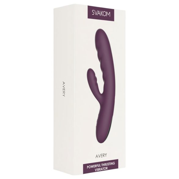 Svakom Avery - vibromasseur rabbit lève-clitoris à piston rechargeable - violet