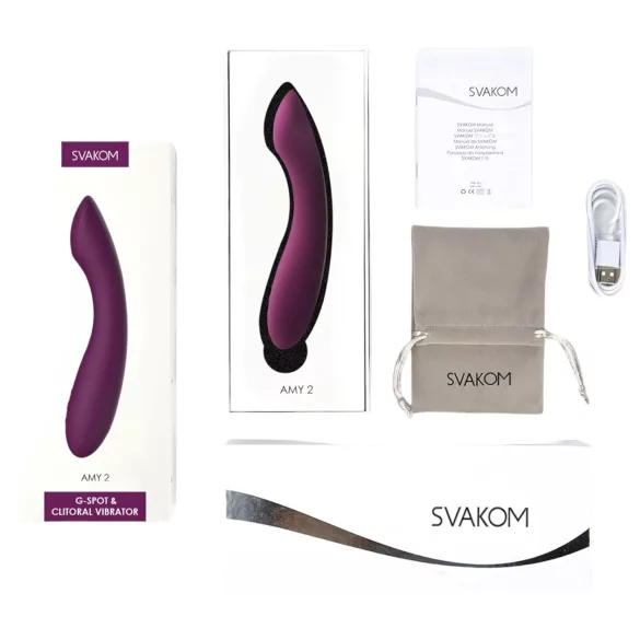 Svakom Amy 2 - vibromasseur point G rechargeable et étanche (violet)
