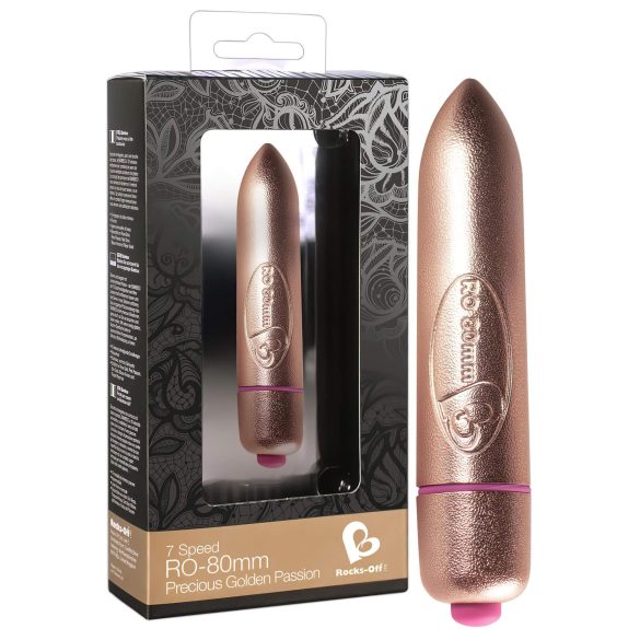 RO-80mm - petit vibro stick (7 rythmes) - or couleur