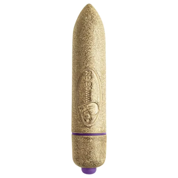 RO-80mm - mini vibromasseur rouge à lèvres 7 modes - doré