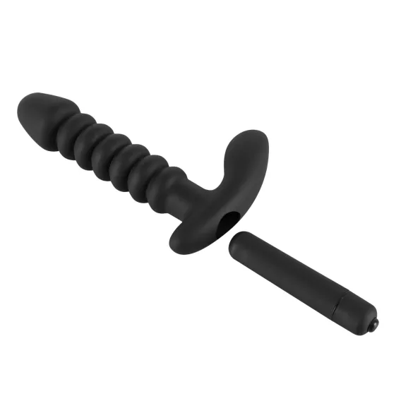 Black Velvets - vibromasseur rainuré moyen - silicone noir