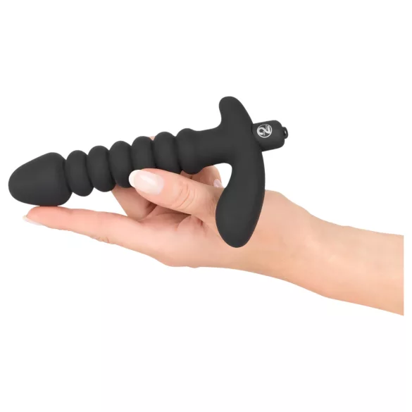 Black Velvets - vibromasseur rainuré moyen - silicone noir