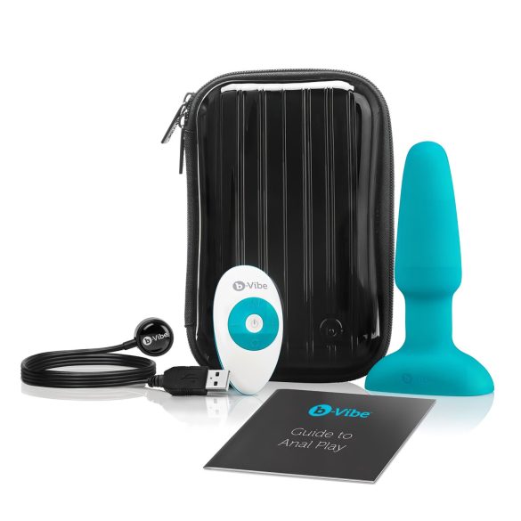 b-Vibe - Vibromasseur anal perles rotatives rechargeable (turquoise)