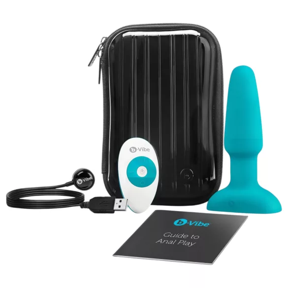 b-Vibe - vibromasseur anal perles rotatives rechargeable - silicone turquoise