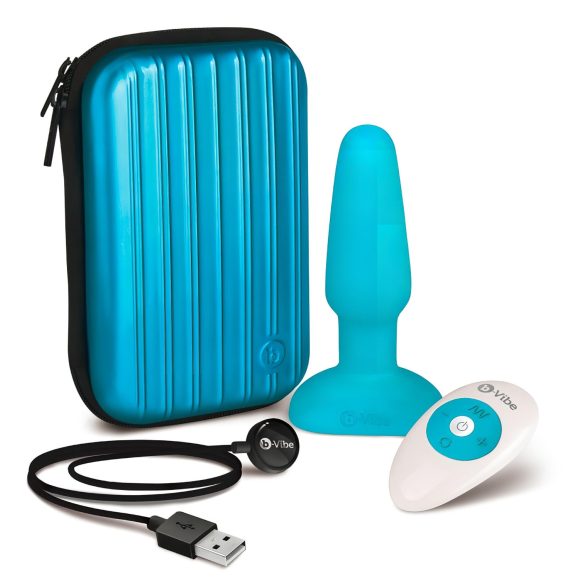 b-Vibe - vibromasseur anal perles rotatives rechargeable - silicone turquoise