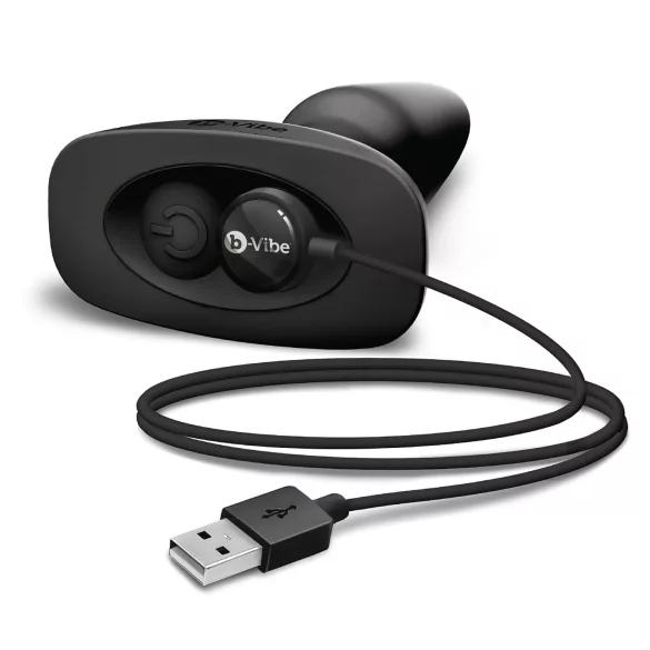 b-Vibe - Vibromasseur anal noir à billes et rotation, rechargeable