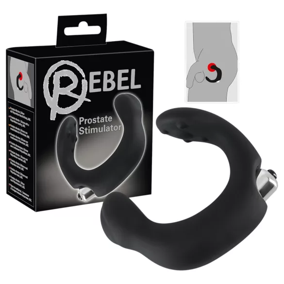 Rebel - stimulateur prostate vibrant incurvé - silicone noir