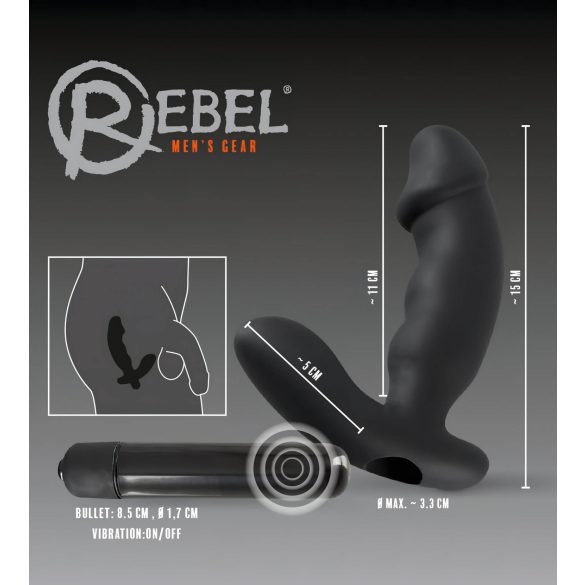 Rebel - stimulateur prostate avec pénis vibrant - silicone noir