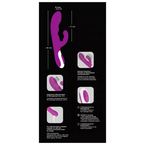 Javida - vibromasseur chauffant pour stimulation clitoridienne (violet)