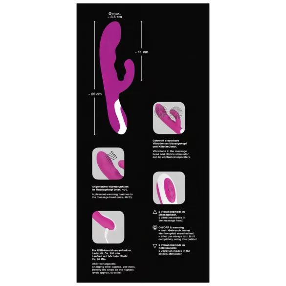 Javida - vibromasseur chauffant pour stimulation clitoridienne (violet)