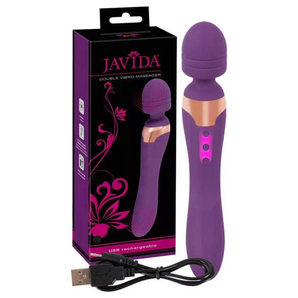 Javida Double - vibromasseur double - silicone violet