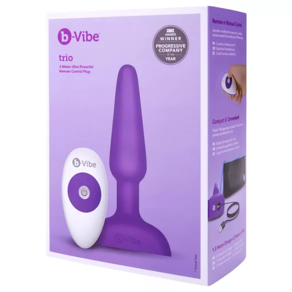 b-Vibe trio - Vibromasseur anal à 3 moteurs (violet)