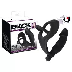   Black Velvets - plug anal vibrant avec cockring et anneau testicules - noir