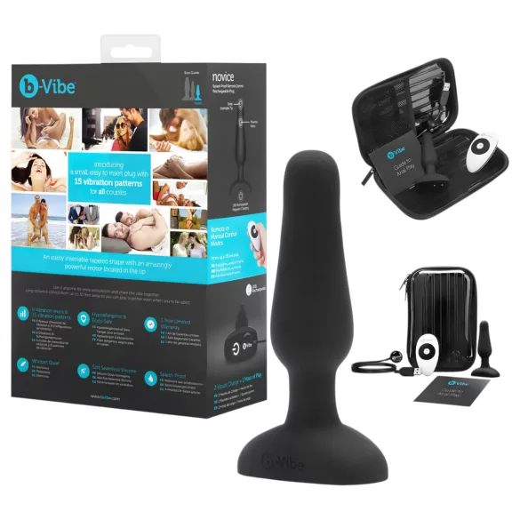 b-Vibe Novice - plug anal vibrant débutant - silicone noir