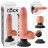 King Cock - gode vibrant ventouse 18 cm - réaliste beige