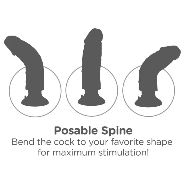 King Cock - gode vibrant ventouse 18 cm - réaliste beige