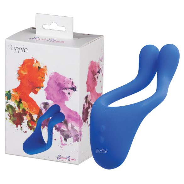 BeauMents Doppio - Vibromasseur double rechargeable, 3 moteurs (bleu)