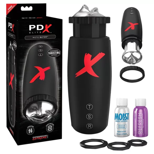 PDX Moto Bator - stimulateur masturbateur va-et-vient succion - noir