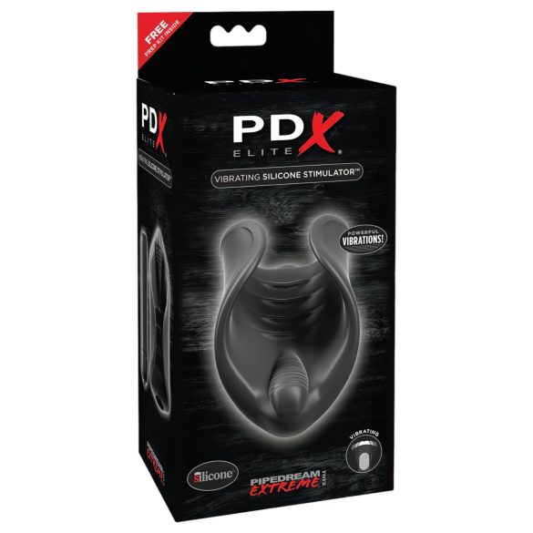 PDX Elite - vibromasseur pénis silicone (noir)