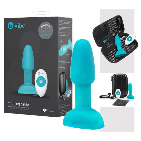 b-Vibe Rimming - vibromasseur anal perlé rotatif (turquoise)