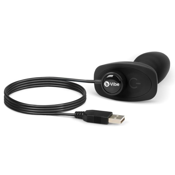 b-Vibe - plug anal vibrant à billes rotatives - noir