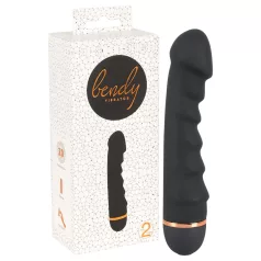 You2Toys - Vibromasseur nervuré flexible - silicone noir