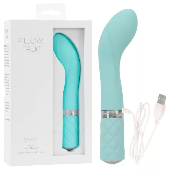 Pillow Talk Sassy - vibromasseur point G rechargeable - silicone turquoise