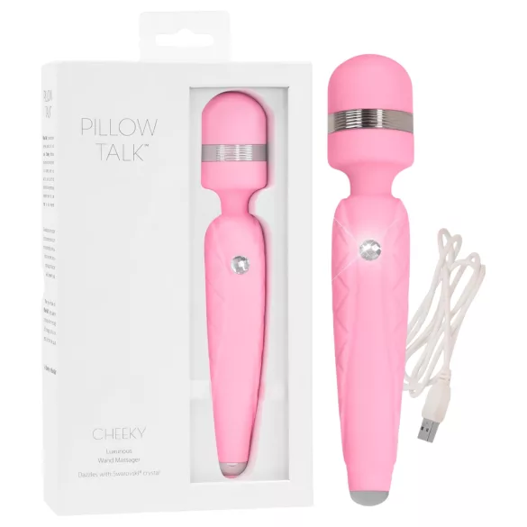 Pillow Talk Cheeky Wand - vibromasseur de massage rechargeable (rose)