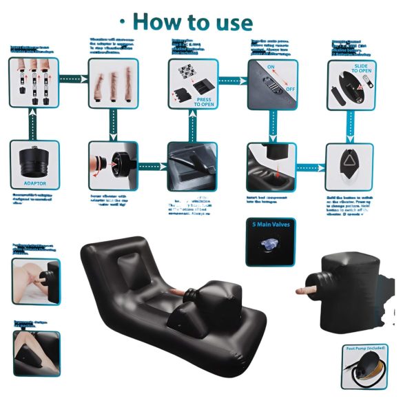 Dark Magic - Machine à sexe avec lit (noir)