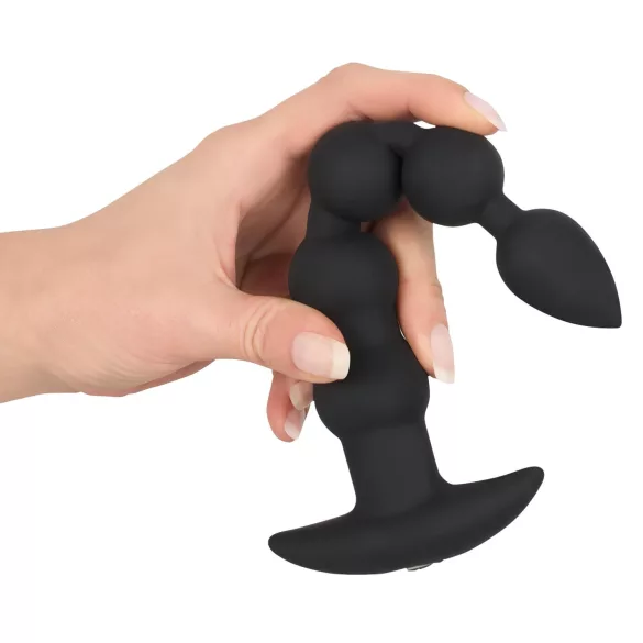 Black Velvets - vibromasseur anal perlé rechargeable - silicone noir