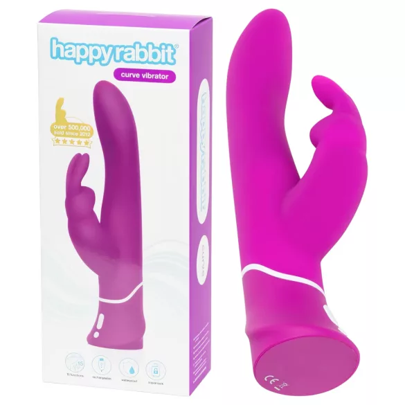 Happyrabbit Curve - vibromasseur rabbit waterproof - stimulation clitoridienne