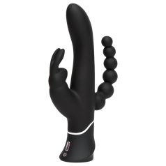 Happyrabbit Triple - vibro coquin recharge (noir)