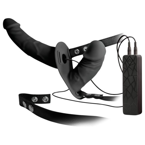 Double Thruster - Strapon double vibromasseur (noir)