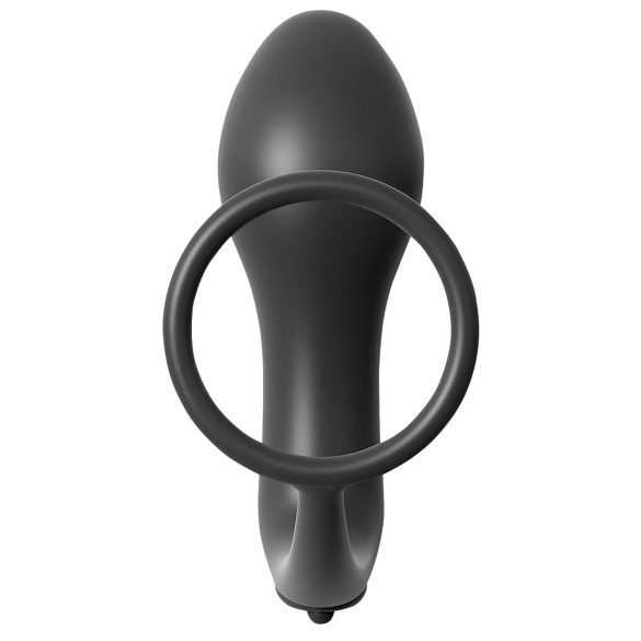Analfantasy - doigt anal vibrant avec anneau pénien - silicone noir