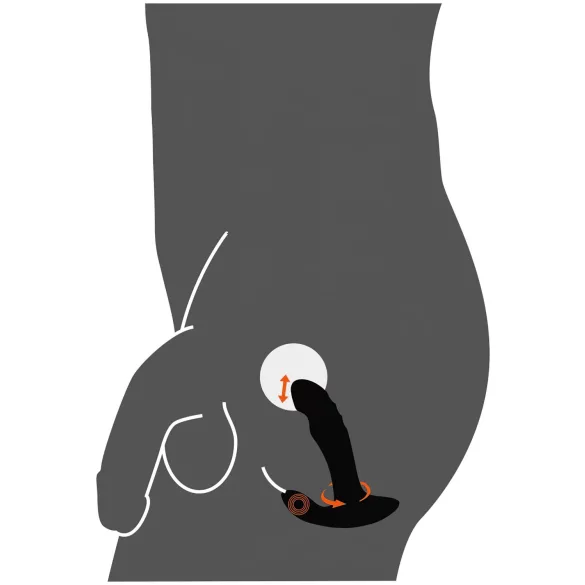 Rebel - masseur prostate vibrant avec billes rotatives - silicone noir