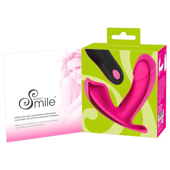 SMILE - Vibromasseur culotte à distance rechargeable - silicone rose