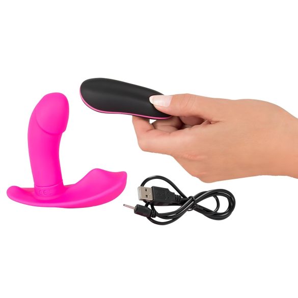 SMILE - Vibromasseur culotte à distance rechargeable - silicone rose