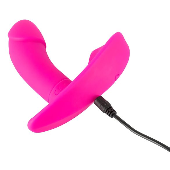SMILE - Vibromasseur culotte à distance rechargeable - silicone rose