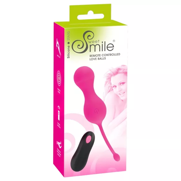 SMILE - œuf vibrant télécommandé rechargeable - silicone rose