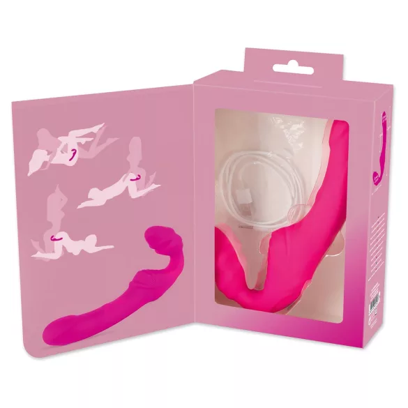 You2Toys - Double2Teaser - gode ceinture vibrant sans harnais (rose)