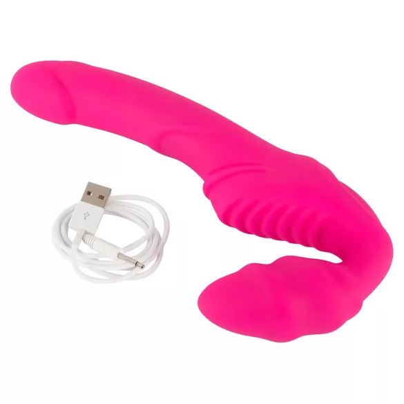 You2Toys - Double2Teaser - gode ceinture vibrant sans harnais (rose)