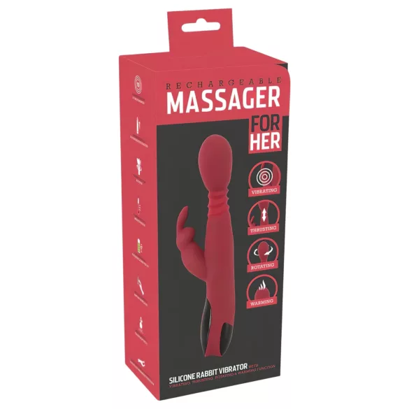 You2Toys Massager - vibromasseur point G à va-et-vient rotatif chauffant (rouge)