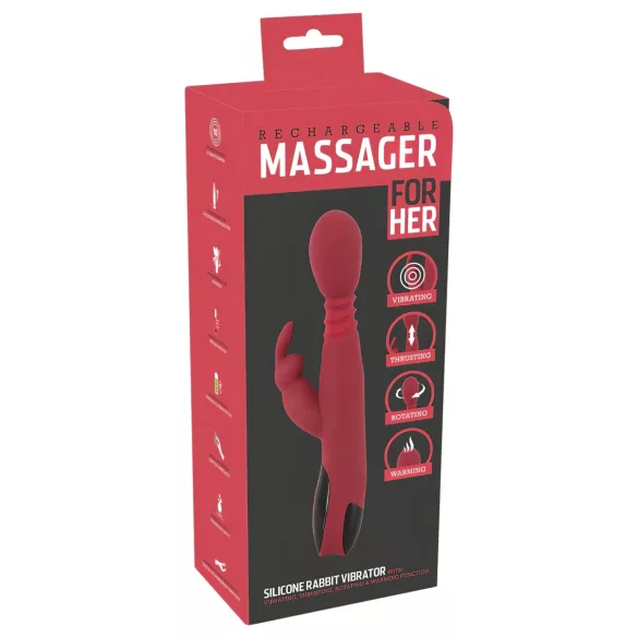 You2Toys Massager - vibromasseur point G à va-et-vient rotatif chauffant (rouge)