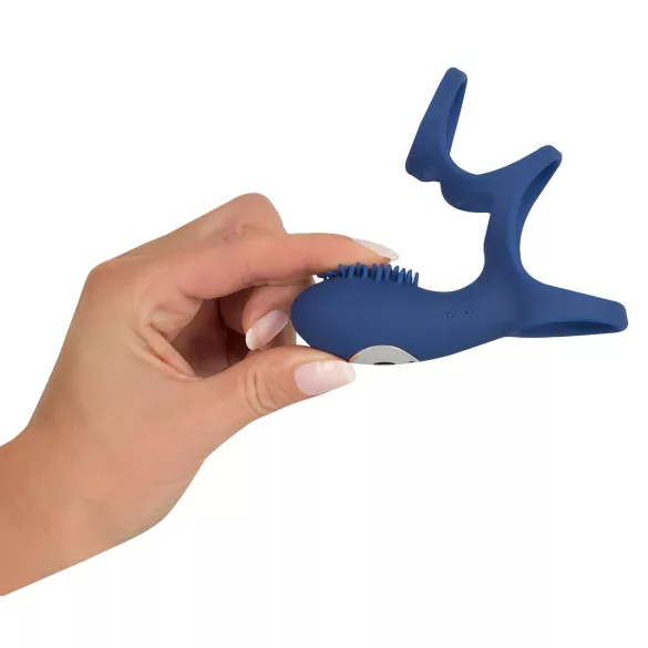 SMILE Couple - anneau pénis vibrant rechargeable - silicone bleu