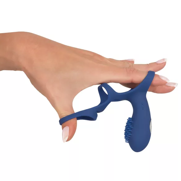 SMILE Couple - anneau pénis vibrant rechargeable - silicone bleu