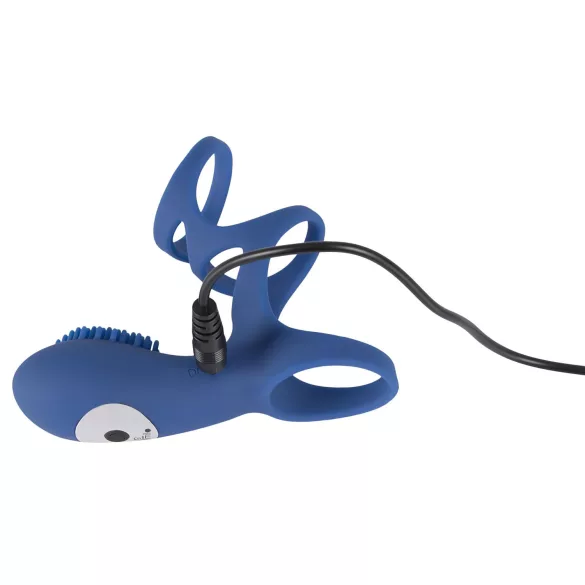 SMILE Couple - anneau pénis vibrant rechargeable - silicone bleu