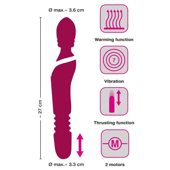 Javida Thrusting - Vibromasseur 3 en 1 (rouge)