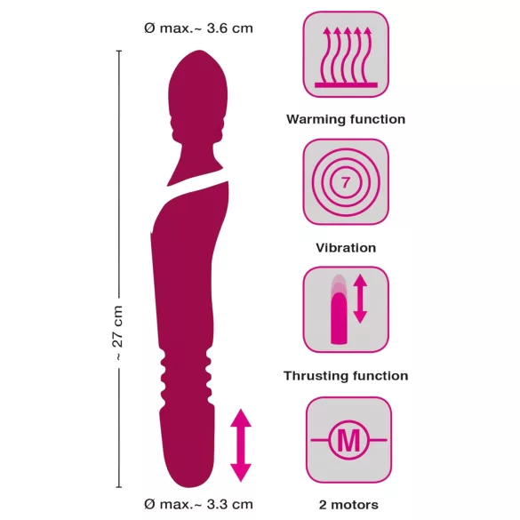 Javida Thrusting - vibromasseur masseur 3‑en‑1 (rouge)