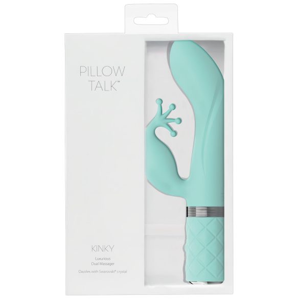 Pillow Talk Kinky - Vibromasseur rechargeable à double moteur pour point G (turquoise)