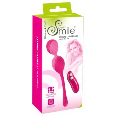 Boule de plaisir SMILE - œuf vibrant radio commande 82g (rose)   Boule de plaisir SMILE - œuf vibrant radio commande 82g (rose)